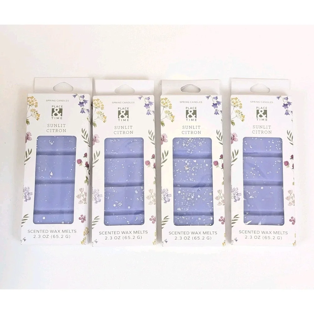 Place & Time Sunlit Citron Wax Melts 2.3 oz Citrus Herbal Citron Musk 4 Pack New